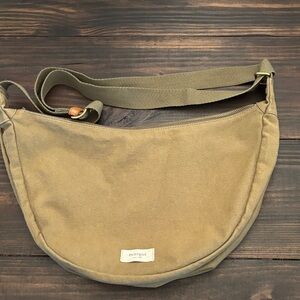 Margot Olive Green Canvas Messenger Bag